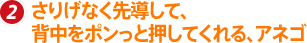 2 さりげなく先導して、背中をポンっと押してくれる、アネゴ