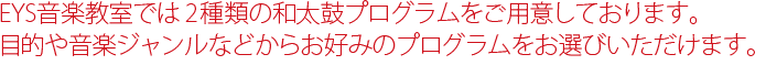 レッスンプログラム 選べる2つのレッスンプログラム!