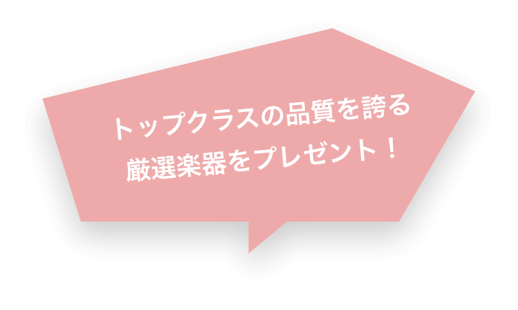 トップクラスの品質を誇る厳選楽器をプレゼント！